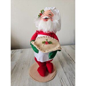 Annalee Santa 14" pie baker large vintage plush Xmas decor baking Santa